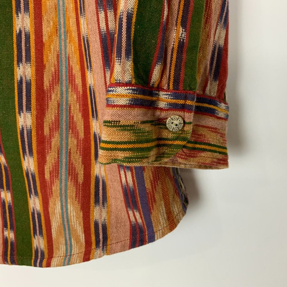 The Territory Ahead Textured Cotton Southwestern Striped Button Up Shirt Sz XL - Picture 7 of 16